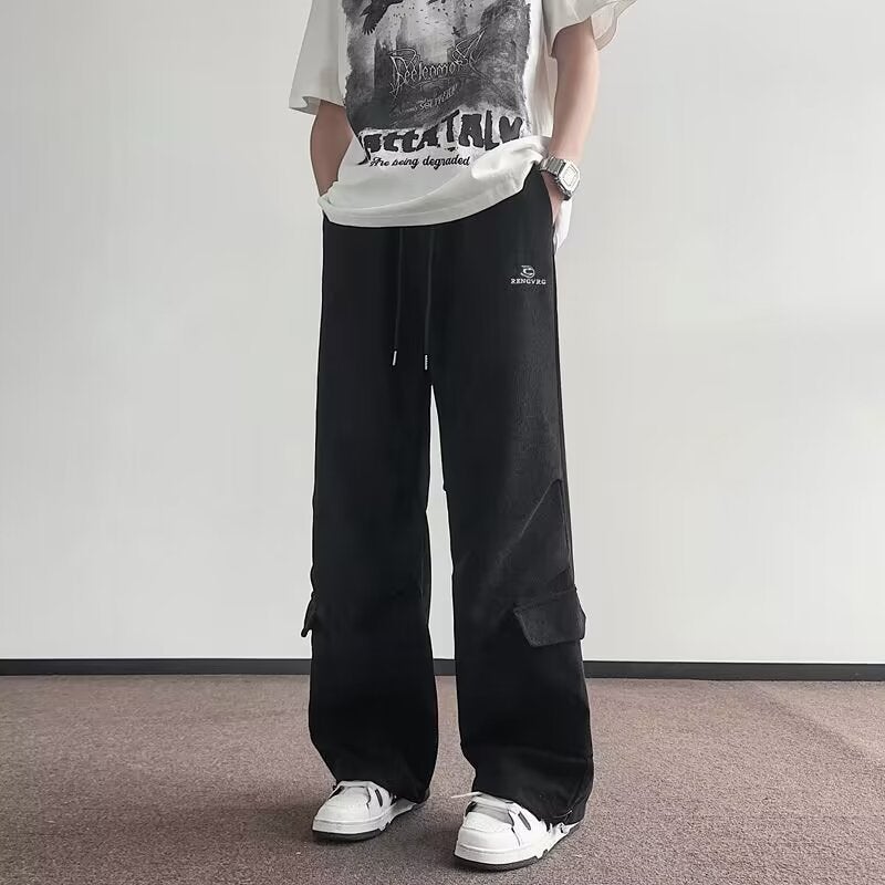 Japanese Style Retro Overalls For Men And Women In Spring Heavy Corduroy Pants High Street Trendy Casual Loose Wide Leg Trousers - Image 1